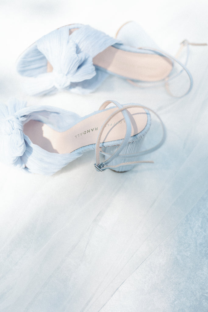 Wedding photography of bride's shoes