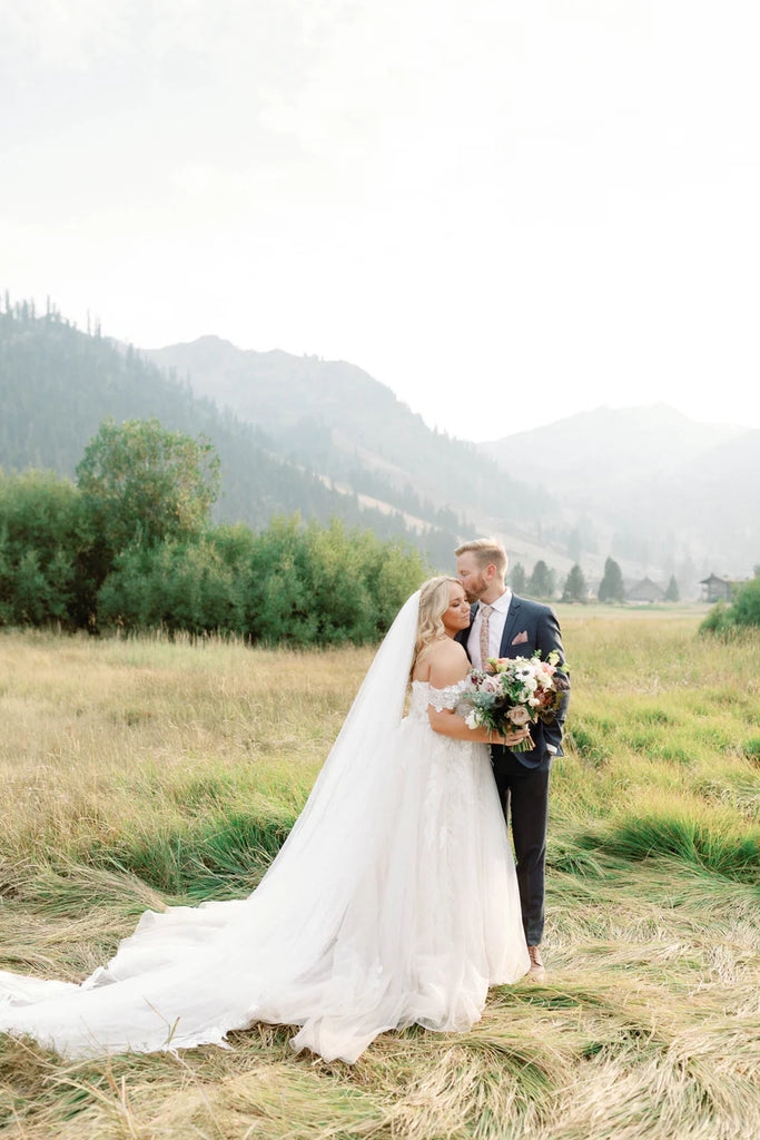 Bride and groom in Lake Tahoe